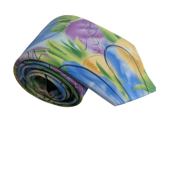 Garcia Multi print mens silk tie Can i keep him George Collection 57 Easter - Picture 1 of 8
